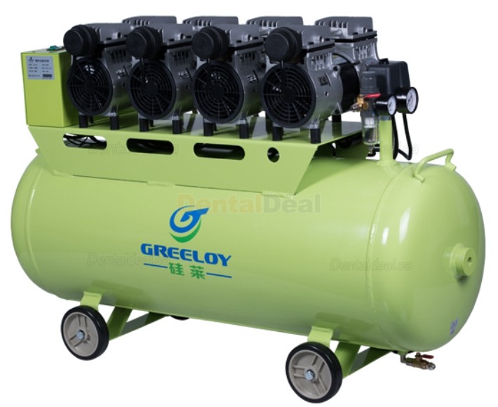 Greeloy GA-64 2400W 120L Silent Oil Free Air Compressor for 6 Dental Chairs Piston Type